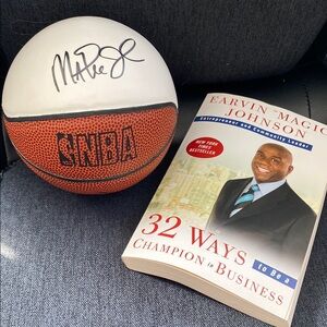 NBA Orange and Black Basketball with Signature